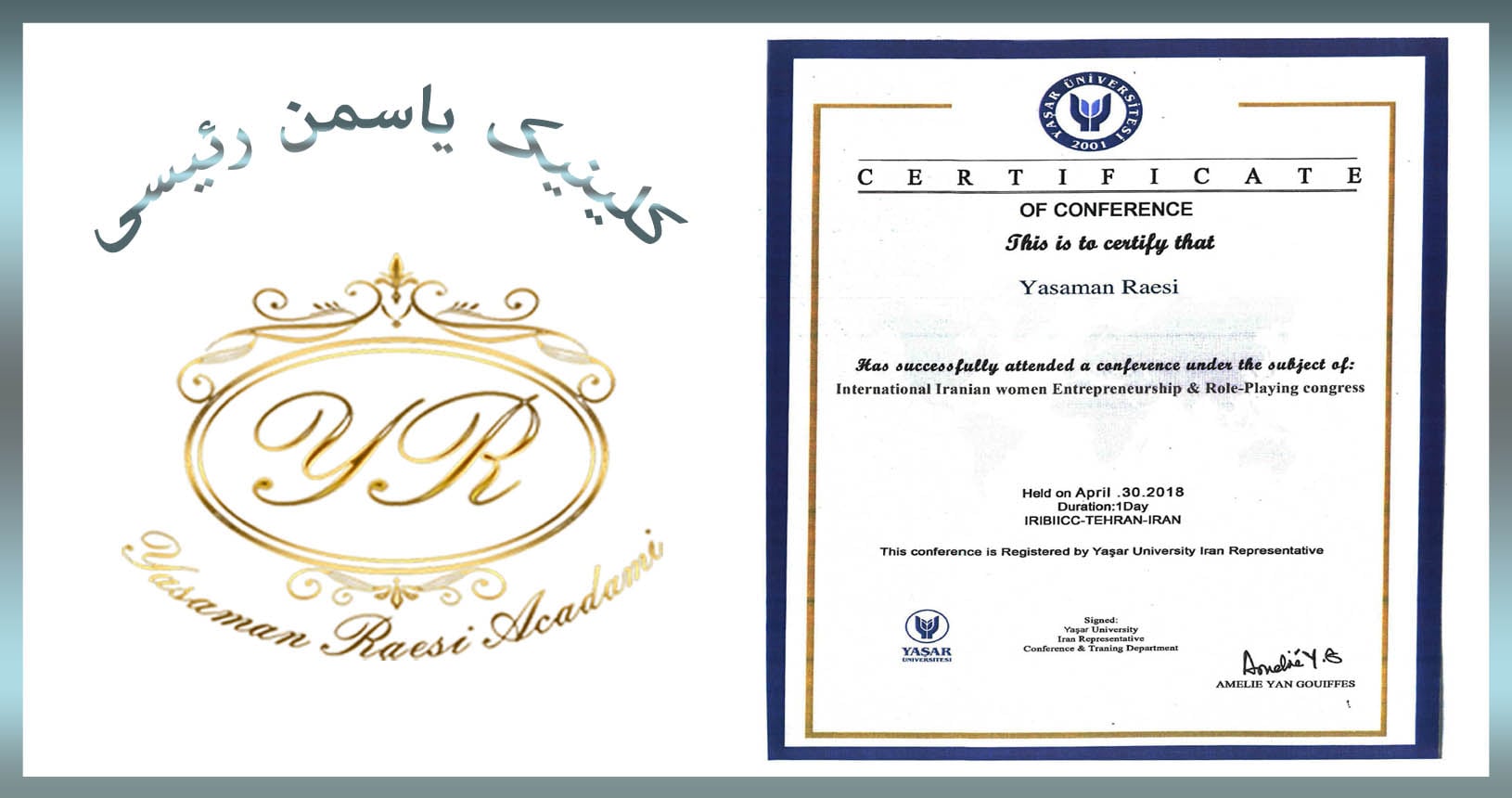 certificates yasaman raesi